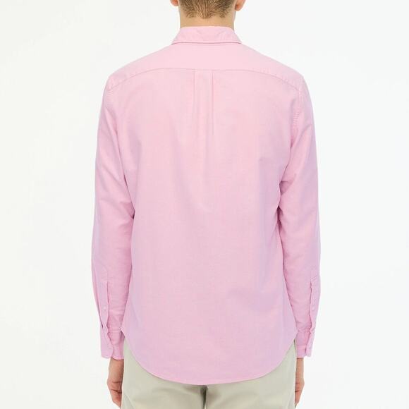 J. Crew Slim Flex Oxford Shirt Button Up Long Sleeve Resort Pink White NWT Large - Picture 2 of 9